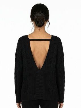 PINS & NEEDLES | Urban Outfitters Oversized V-neck Low Back Sweater Black L